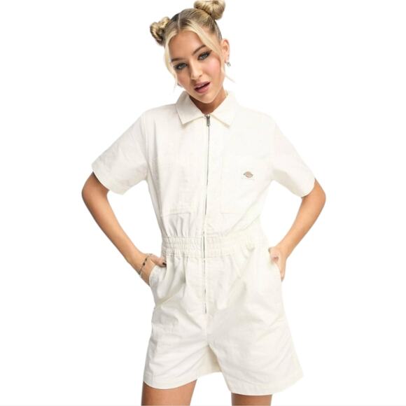 Dickies Vale Jumpsuit in white Women's Size Large New‎ - Picture 1 of 8